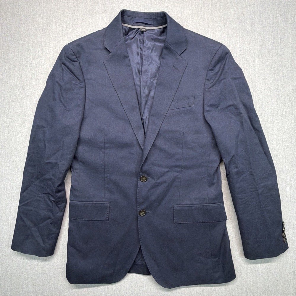 J Crew Ludlow Blazer 36S Slim Navy Duca Visconti Italian Cotton Preppy